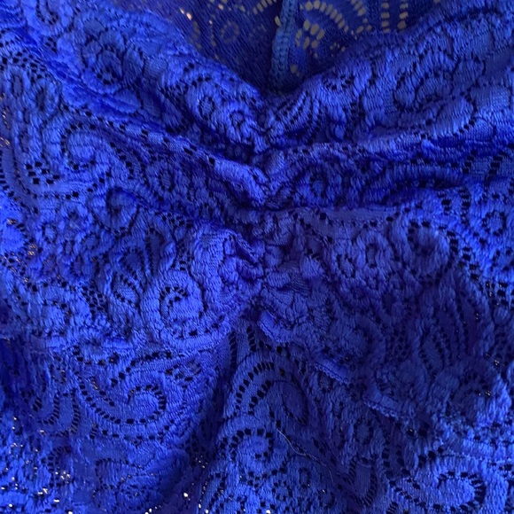 Free People Dark Blue Lace Crop Top - Picture 4 of 4